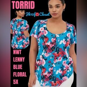 🌷NWT TORRID 5X ROMANTIC MULTI FLORALS LENNY BLOUSE TOP